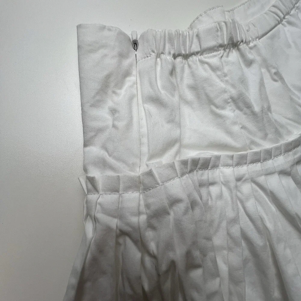 The Children's Place Girls White Beige Cotton Tiered Ruffle RicRac Trim Skirt  8